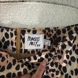 Princess Polly Animal Print Skirt with Gold Zipper